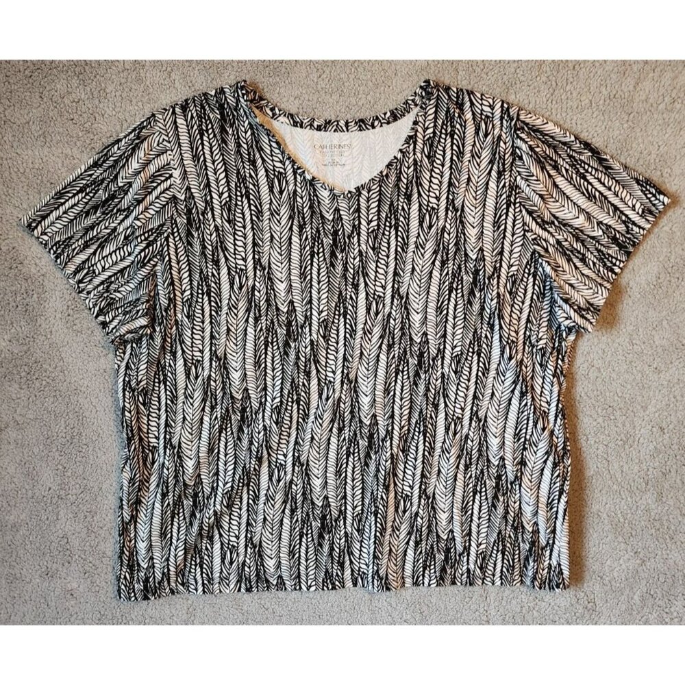 Catherines Easy Fit Tees Collection Women's Short Sleeve V Neck Tee Shirt Top 3X